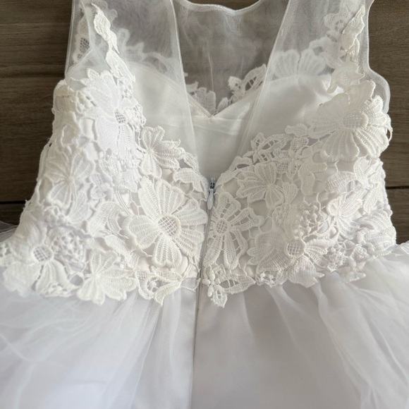 White tulle Flower Girl Lace Dress 3T - Picture 7 of 9